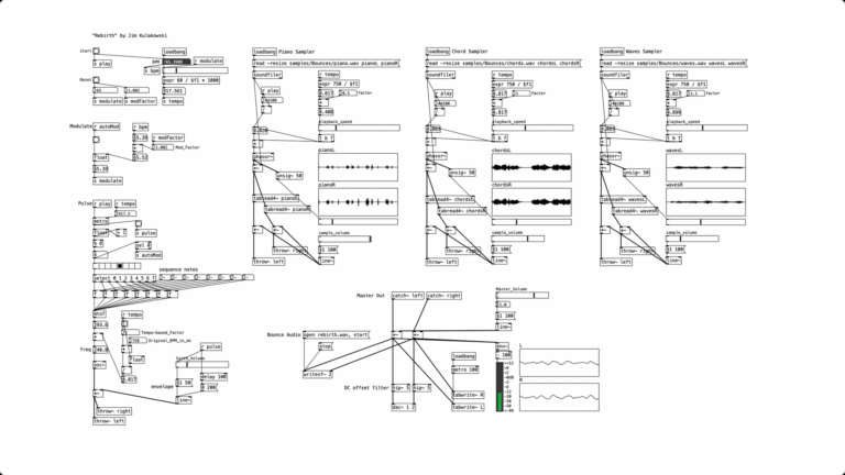 Screen shot of Pure Data project