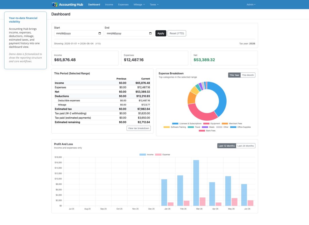 Accounting Hub Screenshot