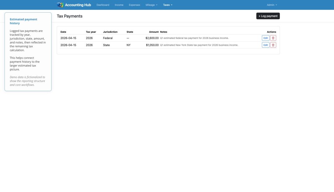 Accounting Hub Screenshot