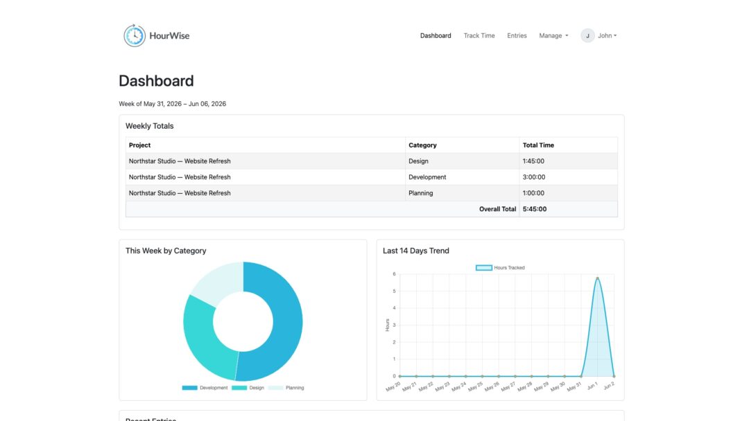 HourWise app screenshot