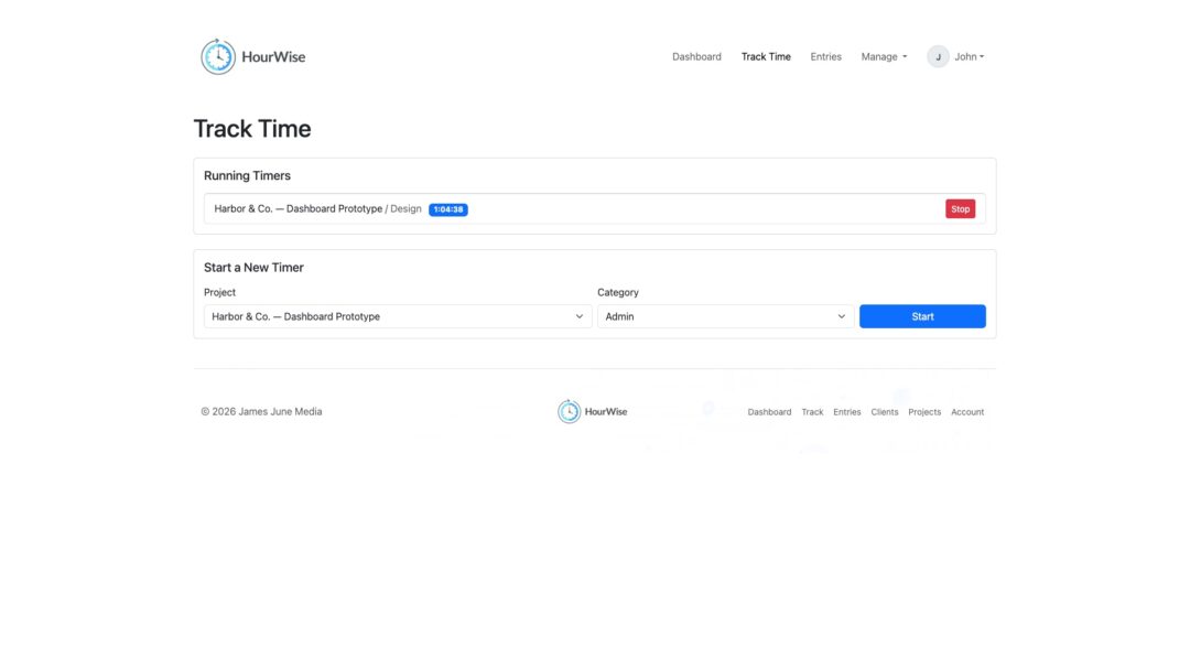 HourWise app screenshot