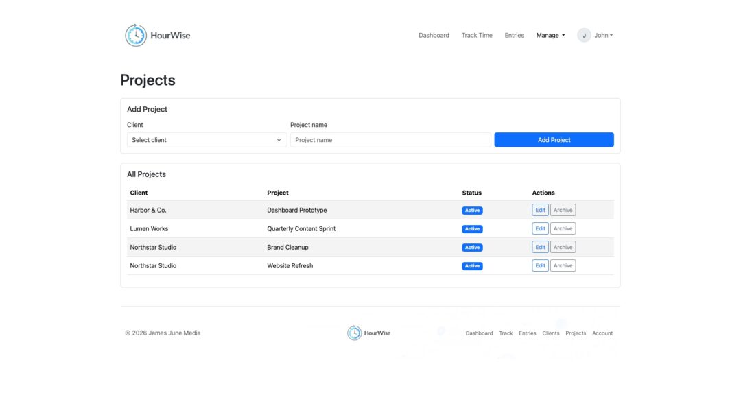 HourWise app screenshot
