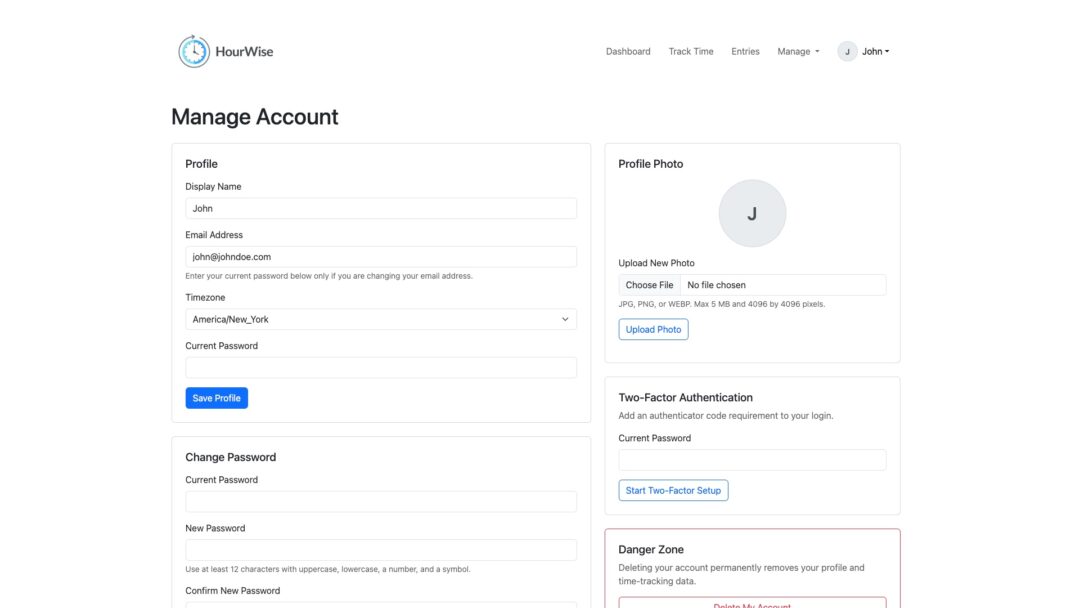 HourWise app screenshot